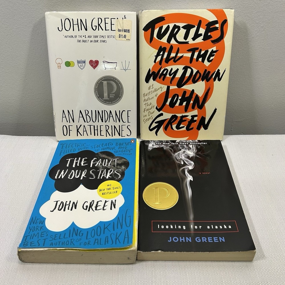 John‎ Green Lot 4 Books Fault in Our Stars Looking Alaska Turtles Katherines